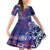Father's Day Samoa Family Matching Mermaid Dress and Hawaiian Shirt Special Dad Polynesia Paradise DT02 Daughter's Dress Green - Polynesian Pride