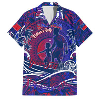 Father's Day Samoa Family Matching Off The Shoulder Long Sleeve Dress and Hawaiian Shirt Special Dad Polynesia Paradise DT02 Dad's Shirt - Short Sleeve Green - Polynesian Pride