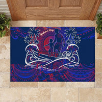 Father's Day Samoa Rubber Doormat Special Dad Polynesia Paradise