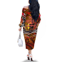 Father's Day Tonga Family Matching Off The Shoulder Long Sleeve Dress and Hawaiian Shirt Special Dad Polynesia Paradise DT02 - Polynesian Pride