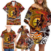 Father's Day Tonga Family Matching Off Shoulder Short Dress and Hawaiian Shirt Special Dad Polynesia Paradise DT02 - Polynesian Pride
