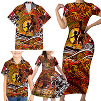 Father's Day Tonga Family Matching Short Sleeve Bodycon Dress and Hawaiian Shirt Special Dad Polynesia Paradise DT02 - Polynesian Pride