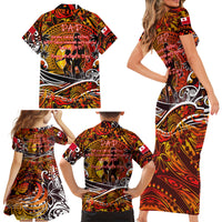 Father's Day Tonga Family Matching Short Sleeve Bodycon Dress and Hawaiian Shirt Special Dad Polynesia Paradise DT02 - Polynesian Pride