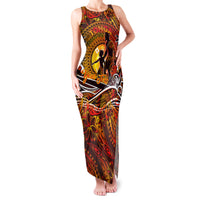Father's Day Tonga Family Matching Tank Maxi Dress and Hawaiian Shirt Special Dad Polynesia Paradise DT02 Mom's Dress Orange - Polynesian Pride