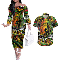 Father's Day Vanuatu Couples Matching Off The Shoulder Long Sleeve Dress and Hawaiian Shirt Special Dad Polynesia Paradise DT02 Art - Polynesian Pride