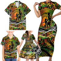 Father's Day Vanuatu Family Matching Short Sleeve Bodycon Dress and Hawaiian Shirt Special Dad Polynesia Paradise DT02 - Polynesian Pride