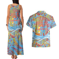 Father's Day Fiji Couples Matching Tank Maxi Dress and Hawaiian Shirt Special Dad Polynesia Paradise DT02 - Polynesian Pride