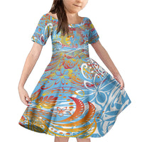 Father's Day Fiji Family Matching Mermaid Dress and Hawaiian Shirt Special Dad Polynesia Paradise DT02 Daughter's Dress Red - Polynesian Pride