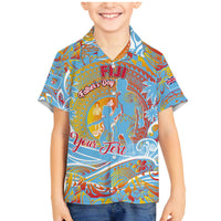 Father's Day Fiji Family Matching Mermaid Dress and Hawaiian Shirt Special Dad Polynesia Paradise DT02 Son's Shirt Red - Polynesian Pride