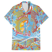 Father's Day Fiji Family Matching Puletasi and Hawaiian Shirt Special Dad Polynesia Paradise DT02 Dad's Shirt - Short Sleeve Red - Polynesian Pride