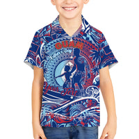 Father's Day Guam Family Matching Summer Maxi Dress and Hawaiian Shirt Special Dad Polynesia Paradise DT02 Son's Shirt Blue - Polynesian Pride