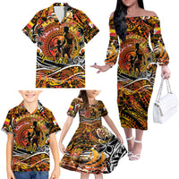 Father's Day Marquesas Islands Family Matching Off The Shoulder Long Sleeve Dress and Hawaiian Shirt Special Dad Polynesia Paradise DT02 - Polynesian Pride