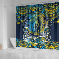 Father's Day Tokelau Shower Curtain Special Dad Polynesia Paradise