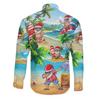 Guam Christmas Family Matching Mermaid Dress and Hawaiian Shirt Santa Claus Beach and Wave DT02 - Polynesian Pride