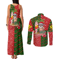 Hawaii Christmas Couples Matching Tank Maxi Dress and Long Sleeve Button Shirts Mele Kalikimaka Kanaka Maoli DT02 - Polynesian Pride