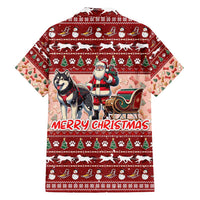 Dog Sled Christmas Family Matching Off Shoulder Maxi Dress and Hawaiian Shirt Husky Sleigh Ride Design DT02 - Polynesian Pride