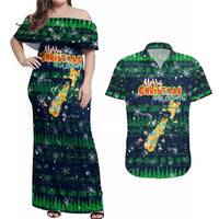 Merry Christmas New Zealand Couples Matching Off Shoulder Maxi Dress and Hawaiian Shirt Xmas Travel Map DT02 Blue - Polynesian Pride