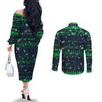 Merry Christmas New Zealand Couples Matching Off The Shoulder Long Sleeve Dress and Long Sleeve Button Shirt Xmas Travel Map DT02 - Polynesian Pride