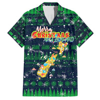 Merry Christmas New Zealand Family Matching Off Shoulder Short Dress and Hawaiian Shirt Xmas Travel Map DT02 Dad's Shirt - Short Sleeve Blue - Polynesian Pride