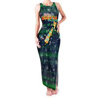 Merry Christmas New Zealand Family Matching Tank Maxi Dress and Hawaiian Shirt Xmas Travel Map DT02 Mom's Dress Blue - Polynesian Pride
