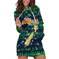 Merry Christmas New Zealand Hoodie Dress Xmas Travel Map DT02 Blue - Polynesian Pride