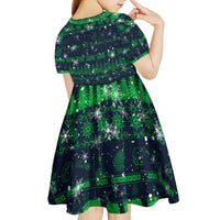 Merry Christmas New Zealand Kid Short Sleeve Dress Xmas Travel Map DT02 - Polynesian Pride