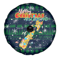 Merry Christmas New Zealand Spare Tire Cover Xmas Travel Map DT02 - Polynesian Pride