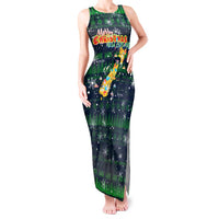 Merry Christmas New Zealand Tank Maxi Dress Xmas Travel Map DT02 Women Blue - Polynesian Pride