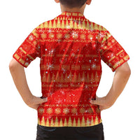 Merry Christmas Hawaii Family Matching Off Shoulder Short Dress and Hawaiian Shirt Xmas Travel Map DT02 - Polynesian Pride
