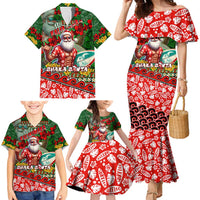 Mele Kalikimaka Shaka Santa Family Matching Mermaid Dress and Hawaiian Shirt Hawaiian Surf Christmas Design with Aloha Spirit DT02 - Polynesian Pride