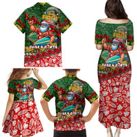 Mele Kalikimaka Shaka Santa Family Matching Puletasi and Hawaiian Shirt Hawaiian Surf Christmas Design with Aloha Spirit DT02 - Polynesian Pride