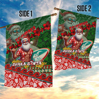 Mele Kalikimaka Shaka Santa Garden Flag Hawaiian Surf Christmas Design with Aloha Spirit DT02 - Polynesian Pride