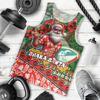 Mele Kalikimaka Shaka Santa Men Tank Top Hawaiian Surf Christmas Design with Aloha Spirit DT02 - Polynesian Pride