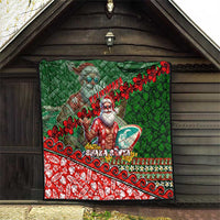 Mele Kalikimaka Shaka Santa Quilt Hawaiian Surf Christmas Design with Aloha Spirit DT02 - Polynesian Pride