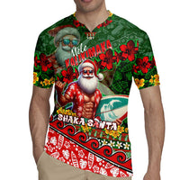 Mele Kalikimaka Shaka Santa Rugby Jersey Hawaiian Surf Christmas Design with Aloha Spirit DT02 - Polynesian Pride