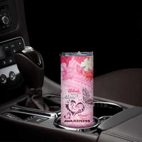 Butterfly Polynesia Breast Cancer Skinny Tumbler Nobody Fights Alone Pink Out Tropical Hibiscus DT02 - Polynesian Pride