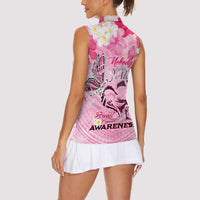 Butterfly Polynesia Breast Cancer Women Sleeveless Polo Shirt Nobody Fights Alone Pink Out Tropical Hibiscus DT02 - Polynesian Pride