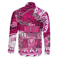 Breast Cancer Awareness Hawaii Family Matching Summer Maxi Dress and Hawaiian Shirt Polynesia Girl Nobody Fights Alone