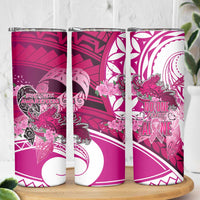 Breast Cancer Awareness Hawaii Skinny Tumbler Polynesia Girl Nobody Fights Alone DT02 - Polynesian Pride