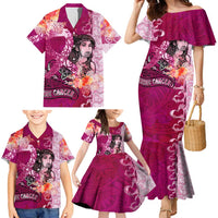 Breast Cancer New Zealand Family Matching Mermaid Dress and Hawaiian Shirt Maori Aotearoa Girl Pink Out DT02 - Polynesian Pride