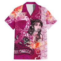 Breast Cancer New Zealand Family Matching Mermaid Dress and Hawaiian Shirt Maori Aotearoa Girl Pink Out DT02 Dad's Shirt - Short Sleeve Pink - Polynesian Pride