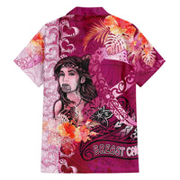 Breast Cancer New Zealand Family Matching Summer Maxi Dress and Hawaiian Shirt Maori Aotearoa Girl Pink Out DT02 - Polynesian Pride