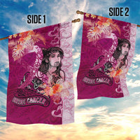 Breast Cancer New Zealand Garden Flag Maori Aotearoa Girl Pink Out DT02 - Polynesian Pride