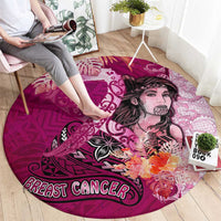 Breast Cancer New Zealand Round Carpet Maori Aotearoa Girl Pink Out DT02 - Polynesian Pride