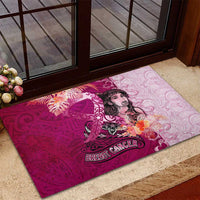 Breast Cancer New Zealand Rubber Doormat Maori Aotearoa Girl Pink Out DT02 - Polynesian Pride
