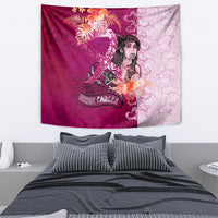 Breast Cancer New Zealand Tapestry Maori Aotearoa Girl Pink Out DT02 - Polynesian Pride