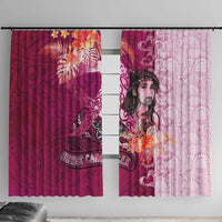 Breast Cancer New Zealand Window Curtain Maori Aotearoa Girl Pink Out DT02 With Hooks Pink - Polynesian Pride