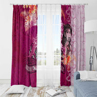 Breast Cancer New Zealand Window Curtain Maori Aotearoa Girl Pink Out DT02 - Polynesian Pride