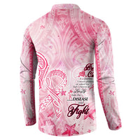 Breast Cancer Awareness Month Button Sweatshirt Butterfly Polynesia Watercolor Pink