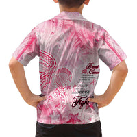 Breast Cancer Awareness Month Family Matching Off Shoulder Maxi Dress and Hawaiian Shirt Butterfly Polynesia Watercolor Pink DT02 - Polynesian Pride